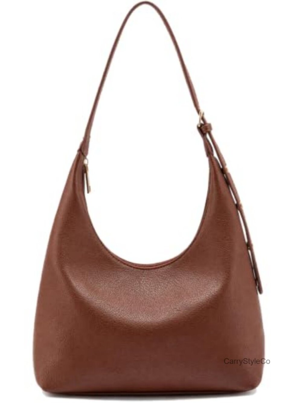 Slouchy Lychee-Grain PU Leather Hobo Tote Crossbody Bag